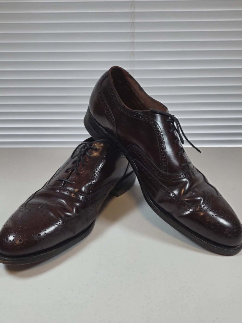COMFORT PLUS SANATIZED MENS WINGTIP DRESS SHOES BROWN SIZE 12 D
